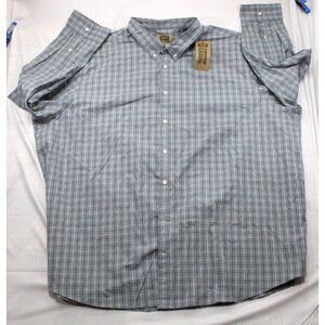 NWT The Foundry Supply Co. Mens Comfort Stretch Plaid Button-Down Shirt 5XLT - B